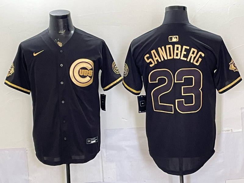 Men 2026 Chicago Cubs #23 Sandberg black Game Nike MLB Jersey 0529352